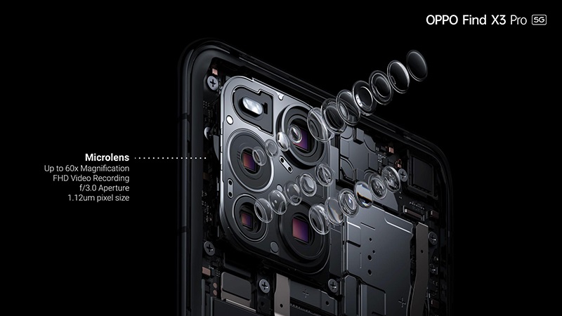 Cấu tạo đặc biệt trên Camera kính hiển vi OPPO Find X3 Pro